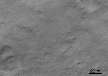 NASA's Mars Reconnaissance Orbiter obtained this color image with the Mars Descent Imager aboard NASA's Curiosity rover during its descent to the surface. Curiosity landed on Aug. 5 PDT (Aug. 6 EDT).