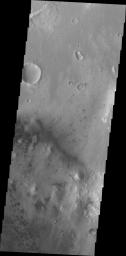 This image from NASA's 2001 Mars Odyssey spacecraft shows sand dunes of the floor of Trouvelot Crater.