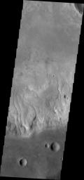 This image shows numerous gullies that dissect the rim of Bunge Crater as seen by NASA's 2001 Mars Odyssey spacecraft.