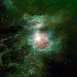 The Orion nebula is featured in this sweeping image from NASA's WISE. The constellation of Orion is prominent in the evening sky throughout the world from about December through April of each year.