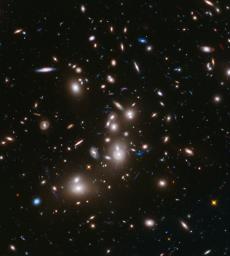 This long-exposure image from NASA's Hubble Space Telescope of massive galaxy cluster Abell 2744 is the deepest ever made of any cluster of galaxies. Shown in the foreground is Abell 2744, located in the constellation Sculptor.