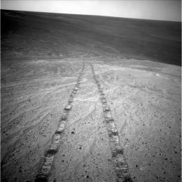 NASA's Mars Exploration Rover Opportunity captured this image as the rover ascended 'Murray Ridge' above 'Solander Point' on the western rim of Endeavour Crater.