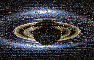 This collage includes about 1,600 images submitted by members of the public as part of the NASA Cassini mission's 'Wave at Saturn' campaign.