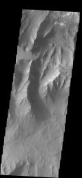 This image shows part of Coprates Chasma as seen by NASA's 2001 Mars Odyssey spacecraft.