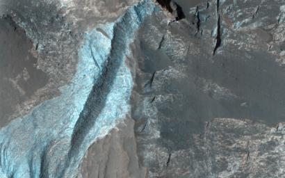 Terby Crater, sitting on the northern rim of Hellas Basin, has been filled by sedimentary deposits, perhaps deposited by or in water, as observed by NASA's Mars Reconnaissance Orbiter.