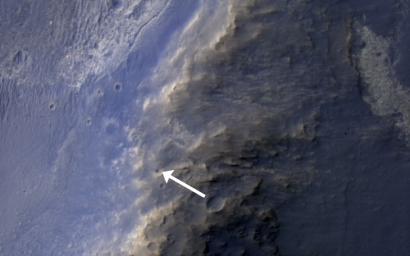 This HiRISE image of the Opportunity rover was acquired as a coordinated 'ride-along' observation with the CRISM instrument, also onboard the Mars Reconnaissance Orbiter.