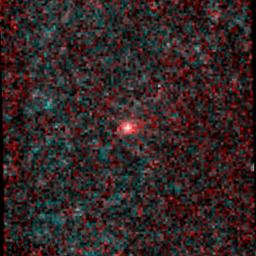 Comet NEOWISE was first observed by NASA's NEOWISE spacecraft on Valentine's Day, 2014. This heat-sensitive infrared image was made by combining six exposures taken by the NEOWISE mission of the newly discovered comet.