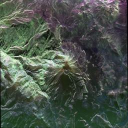 This false-color image of Peru's Ubinas volcano was acquired on April 14, 2014, by NASA's UAVSAR. Located about 100 miles (160 kilometers) from the city of Arequipa, Ubinas is Peru's most active volcano.