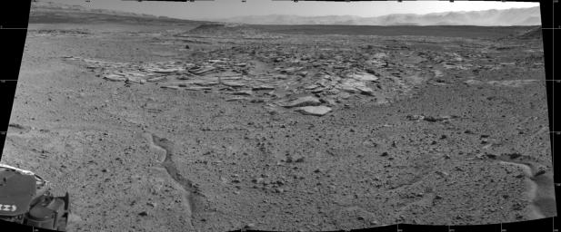 NASA's Curiosity Mars rover recorded this view of various rock types at waypoint called 'the Kimberley' shortly after arriving at the location on April 2, 2014. The site offers a diversity of rock types exposed close together.