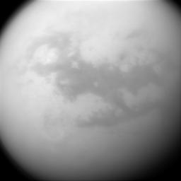 NASA's Cassini spacecraft views the dunelands of Saturn's frigid moon Titan. The dark, H-shaped area seen here contains two of the dune-filled regions, Fensal (in the north) and Aztlan (to the south).