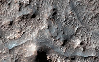 Eridania Basin, located at the head of Ma'adim Vallis, has mounting geomorphic and spectral evidence that it may have been the site of an ancient inland sea. This image is from NASA's Mars Reconnaissance Orbiter.