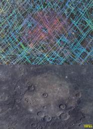 Out of the Basin. These images from NASA MESSENGER's MASCS (top) and MDIS (bottom) are of Rembrandt, Mercury's second largest impact basin.