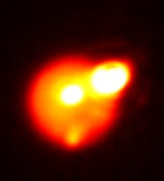 This Aug. 29, 2013, outburst on Io was among the largest ever observed on the most volcanically active body in the solar system. The infrared was image taken by Gemini North telescope.