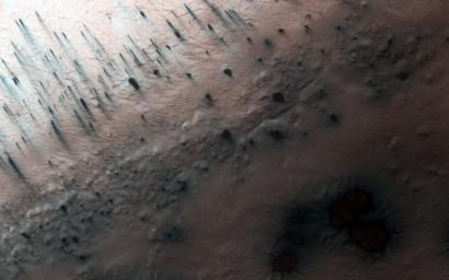 A significant event has occurred in Inca City. The layer of seasonal ice has started to develop long cracks as evidenced by NASA's Mars Reconnaissance Orbiter.