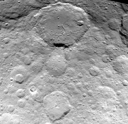 This image of Ceres is part of a sequence taken by NASA's Dawn spacecraft on May 23, 2015, from a distance of 3,169 miles (5,100 kilometers). Resolution in the image is about 1,565 feet (477 meters) per pixel.