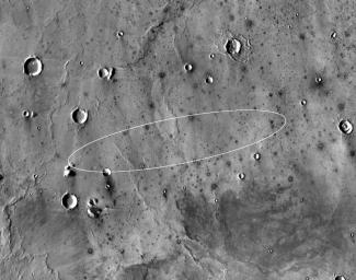 This map shows the single area under continuing evaluation as the InSight mission's Mars landing site, as of a year before the mission's May 2016 launch of flat-lying Elysium Planitia.