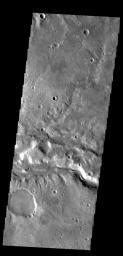 This image captured by NASA's 2001 Mars Odyssey spacecraft shows a section of Samara Valles.