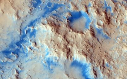 There are some interesting erosional signs in this observation from NASA's Mars Reconnaissance Orbiter, which will make for a good comparison with other intracrater fans and fluvial sedimentary landforms.