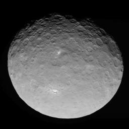 This image of Ceres is part of a sequence taken by NASA's Dawn spacecraft on May 4, 2015, from a distance of 8,400 miles (13,600 kilometers).