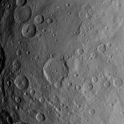 This image, taken by NASA's Dawn spacecraft, shows dwarf planet Ceres from an altitude of 2,700 miles (4,400 kilometers). The image, with a resolution of 1,400 feet (410 meters) per pixel, was taken on June 6, 2015.