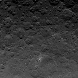 This image, taken by NASA's Dawn spacecraft, shows a portion of the northern hemisphere of dwarf planet Ceres from an altitude of 2,700 miles (4,400 kilometers). The image, with a resolution of 1,400 feet (410 meters) per pixel, was taken on June 24, 2015