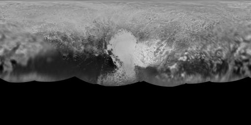 The science team of NASA's New Horizons mission has produced an updated global map of the dwarf planet Pluto. The map includes all resolved images of the surface acquired between July 7-14, 2015.