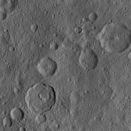This image, taken by NASA's Dawn spacecraft, shows the surface of dwarf planet Ceres from an altitude of 915 miles (1,470 kilometers). The image, with a resolution of 450 feet (140 meters) per pixel, was taken on August 24, 2015.
