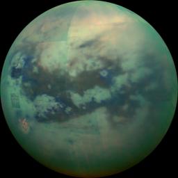 This view from NASA's Cassini spacecraft, acquired during the mission's 'T-114' flyby on Nov. 13, 2015, looks toward terrain that is mostly on the Saturn-facing hemisphere of Titan.