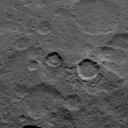 NASA's Dawn spacecraft captured this scene, showing southern mid-latitudes on Ceres, on Oct. 18, 2015, from an altitude of 915 miles (1,470 kilometers). It has a resolution of 450 feet (140 meters) per pixel.