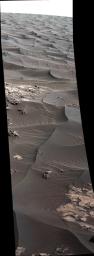 The rippled surface of the first Martian sand dune ever studied up close fills this view of 'High Dune' from the Mastcam on NASA's Curiosity rover. This site is part of the 'Bagnold Dunes' field along the northwestern flank of Mount Sharp.