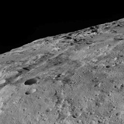 These views of Ceres, taken by NASA's Dawn spacecraft on December 10, 2015, shows an area in the southern mid-latitudes of the dwarf planet. They are located around a crater chain called Gerber Catena.