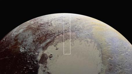 This frame from a movie is composed of the sharpest views of Pluto that NASA's New Horizons spacecraft obtained during its flyby of the distant planet on July 14, 2015.
