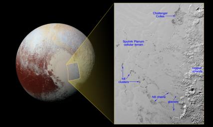 NASA's New Horizons spacecraft took this image of Pluto's vast nitrogen ice plain informally named Sputnik Planum.