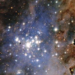 Resembling an opulent diamond tapestry, this image from NASA's Hubble Space Telescope shows a glittering star cluster that contains a collection of some of the brightest stars seen in our Milky Way galaxy called Trumpler 14.