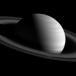 NASA's Cassini spacecraft shows off this angled view of the rings and Saturn's poles taken on Feb. 26, 2016.