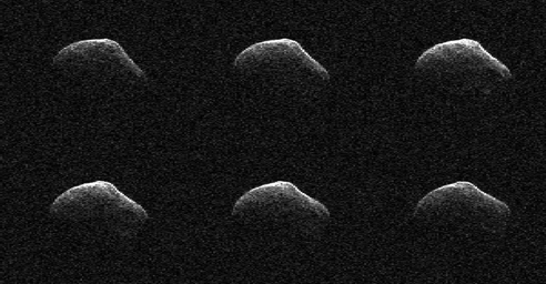 These radar images of comet P/2016 BA14 were taken on March 23, 2016, by scientists using an antenna of NASA's Deep Space Network at Goldstone, California. At the time, the comet was about 2.2 million miles (3.6 million kilometers) from Earth.