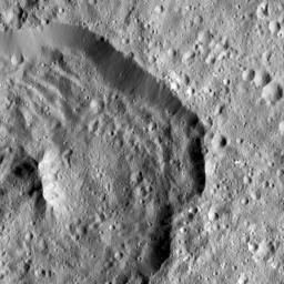 Achita Crater on Ceres was named for the Nigerian god of agriculture. NASA's Dawn spacecraft took this image of the crater on January 15, 2016. Achita is located in the northern hemisphere.