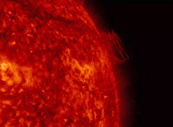 A close-up of twisting plasma above the Sun's surface produced a nice display of turbulence by caused combative magnetic forces (June 7-8, 2016) over a day and a half as seen by NASA's Solar Dynamics Observatory.