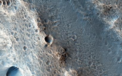 This region of Xanthe Terra has mostly been contracted due to thrust faulting, but this local region shows evidence of extensional faulting, also called normal faulting. This observation is from NASA's Mars Reconnaissance Orbiter spacecraft.