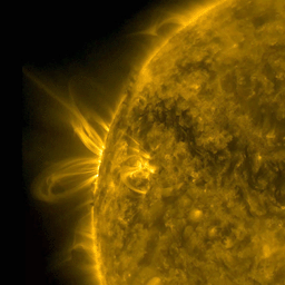 Several arcing loops rotated into view and swirled above an active region, which gave us a nice profile view of the action from NASA's Solar Dynamics Observatory on June 26-27, 2016.