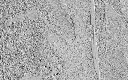 This image from NASA's Mars Reconnaissance Orbiter shows some beautiful lava flows in Amazonis Planitia. Lava isn't moving around on Mars today, but it certainly once did, and images like this one are evidence of that.