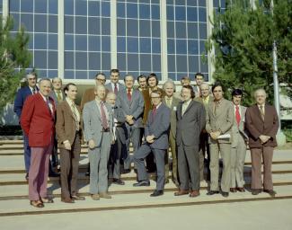 In this archival image from December 1972, the science steering group for a mission then-known as Mariner Jupiter Saturn 1977, later renamed Voyager, met for the first time at NASA's Jet Propulsion Laboratory in Pasadena, Calif.
