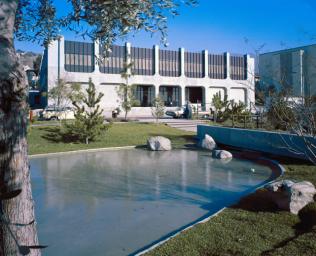 Building 264, also known as the Space Flight Support Building, hosts engineers supporting space missions in flight at NASA's Jet Propulsion Laboratory, is seen in this archival image from January 1972.