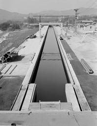 During World War II, the Jet Propulsion Laboratory had a contract with the U.S. Army to develop rocket torpedoes. This archival picture from August 1944 shows the test facility, known as the 'Tow Channel.'