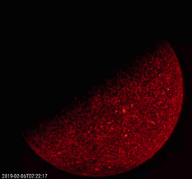 NASA's Solar Dynamics Observatory is in another eclipse season as of Feb. 6, 2019. This image shows the Earth briefly blocking SDO's view of the Sun.