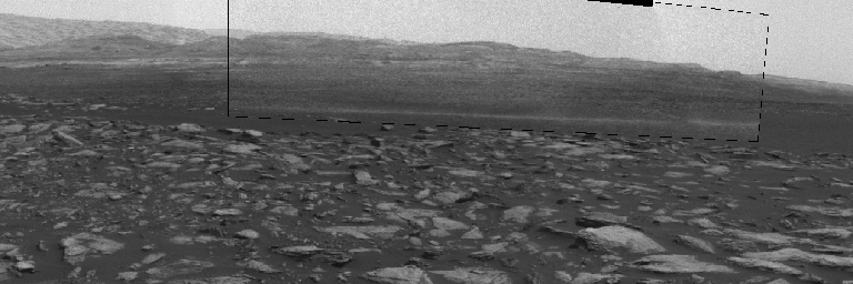 This frame from an animation shows a dust-carrying whirlwind, called a dust devil, scooting across the ground inside Gale Crater, as observed on the local summer afternoon of NASA's Curiosity Mars Rover's on Feb. 1, 2017.
