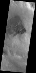 This image captured by NASA's 2001 Mars Odyssey spacecraft shows sand dunes on the floor of an unnamed crater in Noachis Terra.