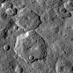 NASA's Dawn mission has found that craters on Ceres show a diversity of shapes that provide important clues about the structure of Ceres' subsurface; shown here is Fejokoo, a polygonal crater.