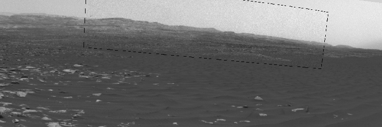 This frame from a sequence of images shows a dust-carrying whirlwind, called a dust devil, on lower Mount Sharp inside Gale Crater, as viewed by NASA's Curiosity Mars Rover during the summer afternoon of Feb. 18, 2017.