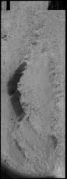 This image captured by NASA's 2001 Mars Odyssey spacecraft shows more of the variety of textures on the south polar cap.